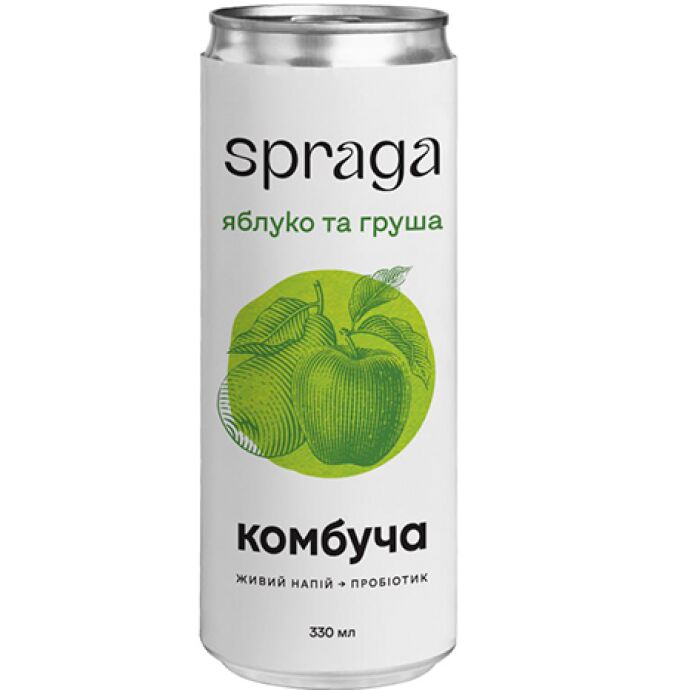 Комбуча SPRAGA ЯБЛ-ГРУША 330мл